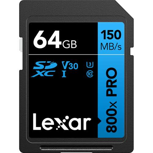 بطاقة ذاكرة ليكسار PRO UHS-I SDXC 800x سعة 64 جيجابايت